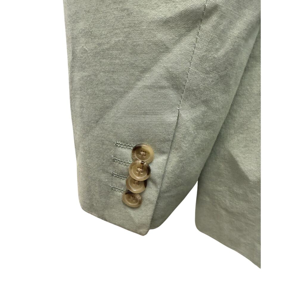 Alan Flusser Mens Two Button Blazer Jacket Green sage light 100% Cotton Size 42R - Picture 4 of 7